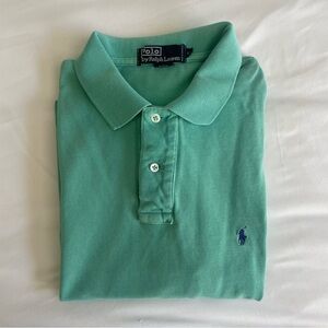 Polo Ralph Lauren Mint Green Teal Classic Fit Polo Embroidered Blue Logo
